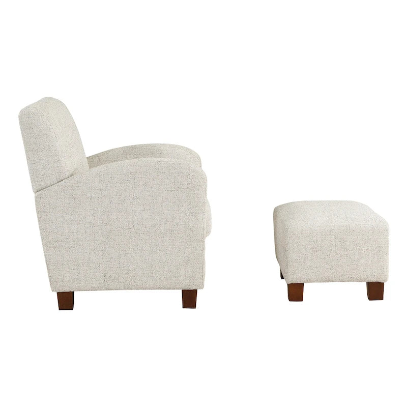 Sillón Aiden con otomana y patas color espresso