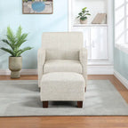 Sillón Aiden con otomana y patas color espresso