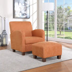 Sillón Aiden con otomana y patas color espresso