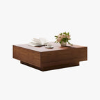 Mesa de centro moderna de mediados de sigloMesa de centro minimalista de chapa de madera con almacenamiento para sala de estar, completamente montada