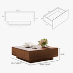 Mesa de centro moderna de mediados de sigloMesa de centro minimalista de chapa de madera con almacenamiento para sala de estar, completamente montada