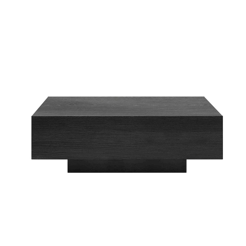 Mesa de centro moderna de mediados de sigloMesa de centro minimalista de chapa de madera con almacenamiento para sala de estar, completamente montada