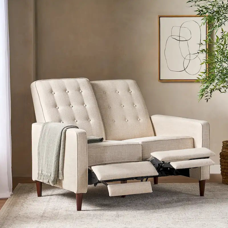 Sofá reclinable biplaza tapizado con sistema pushback