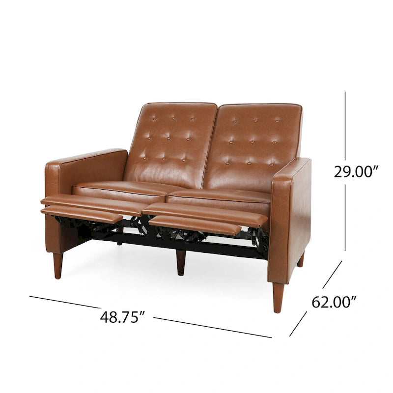 Sofá reclinable biplaza tapizado con sistema pushback