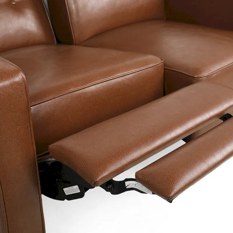 Sofá reclinable biplaza tapizado con sistema pushback