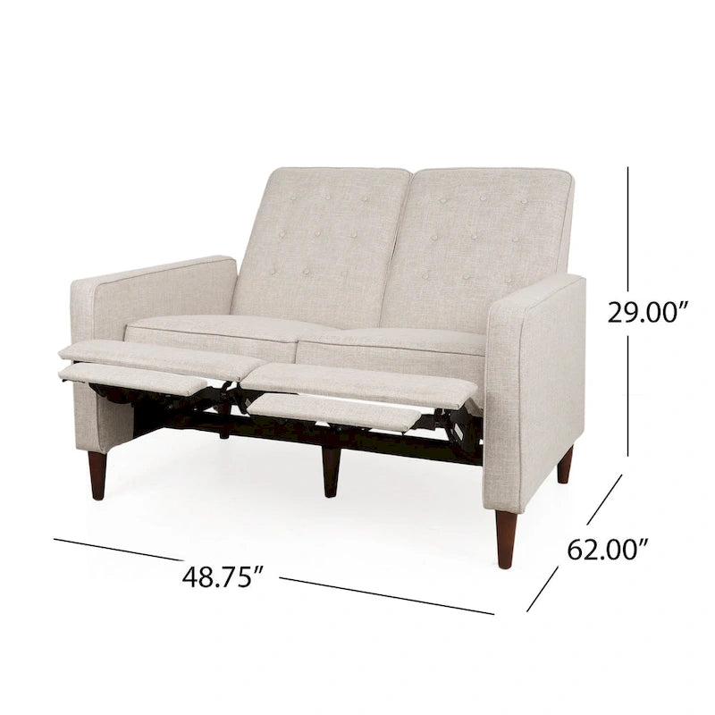 Sofá reclinable biplaza tapizado con sistema pushback