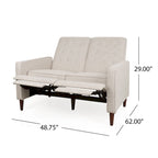 Sofá reclinable biplaza tapizado con sistema pushback