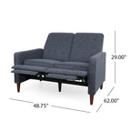 Sofá reclinable biplaza tapizado con sistema pushback