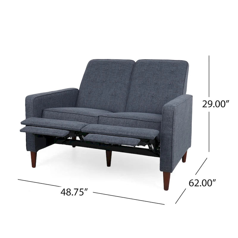 Sofá reclinable biplaza tapizado con sistema pushback