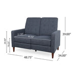 Sofá reclinable biplaza tapizado con sistema pushback