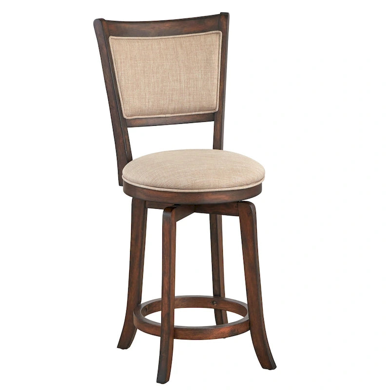 Taburete de bar giratorio estilo campestre francés de 24 pulgadas (altura de encimera)