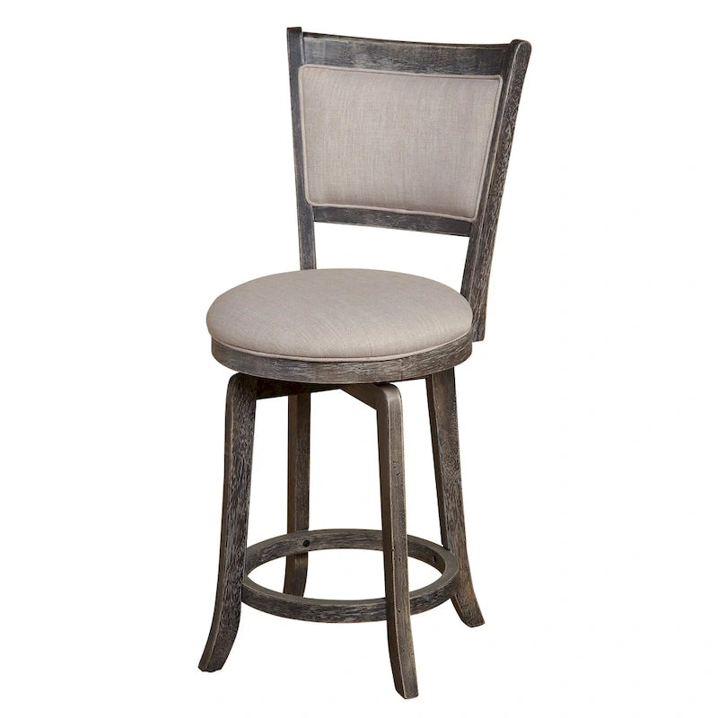Taburete de bar giratorio estilo campestre francés de 24 pulgadas (altura de encimera)