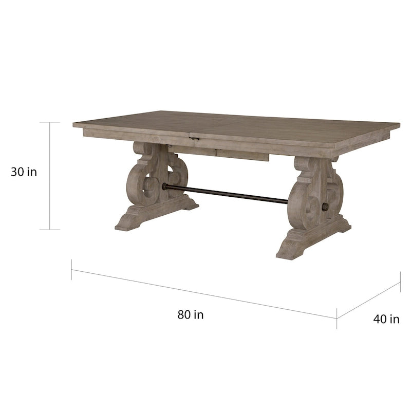 Mesa de comedor extensible de pino con acabado gris Dovetail