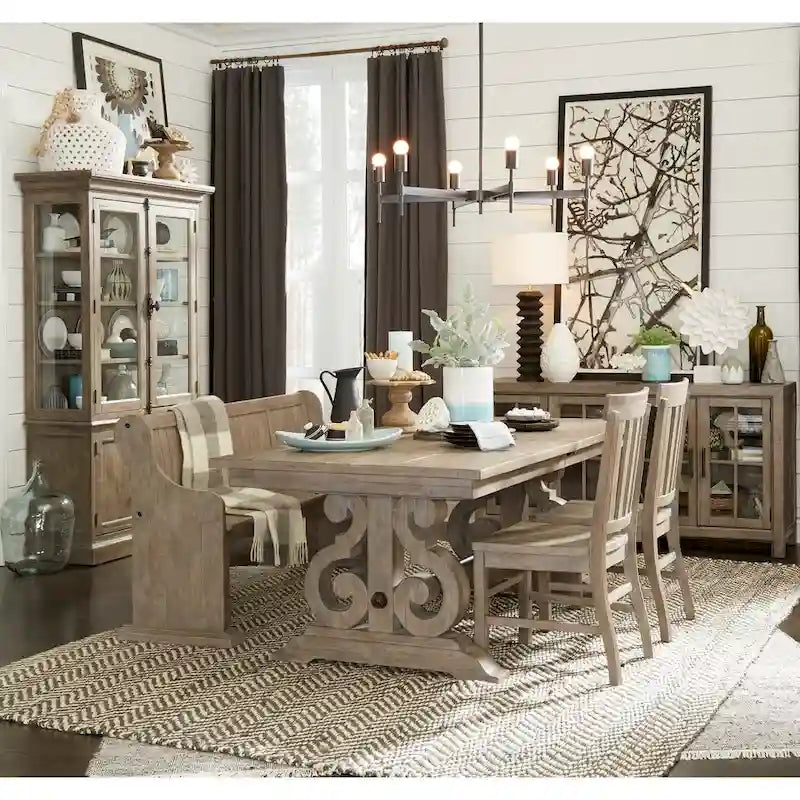 Mesa de comedor extensible de pino con acabado gris Dovetail