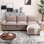 25.2 Sofá modular de tres plazas con asiento profundo y diseño en L para sala de estar