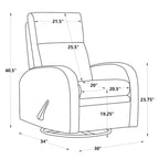 Sillón reclinable giratorio y balancín 360° con microfibra resistente a las manchas