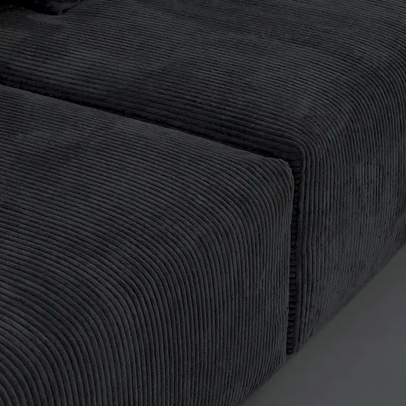 Sofá Seccional Modular de Pana con Fundas de Cojín Removibles