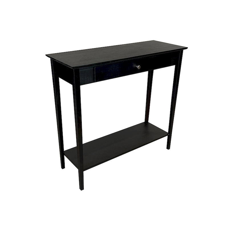 Mesa Consola de Bambú Macizo de 2 Niveles con Cajón