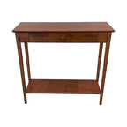 Mesa Consola de Bambú Macizo de 2 Niveles con Cajón