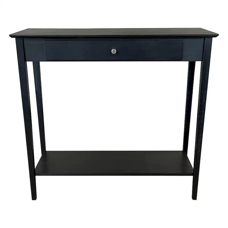 Mesa Consola de Bambú Macizo de 2 Niveles con Cajón