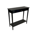 Mesa Consola de Bambú Macizo de 2 Niveles con Cajón