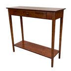 Mesa Consola de Bambú Macizo de 2 Niveles con Cajón