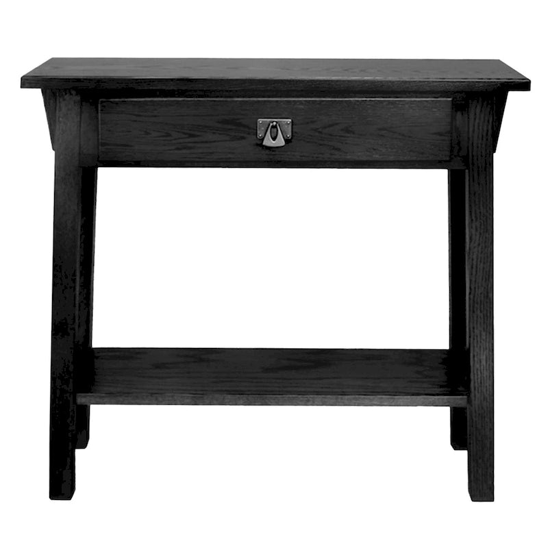 Consola estrecha de madera maciza estilo Misión para recibidor