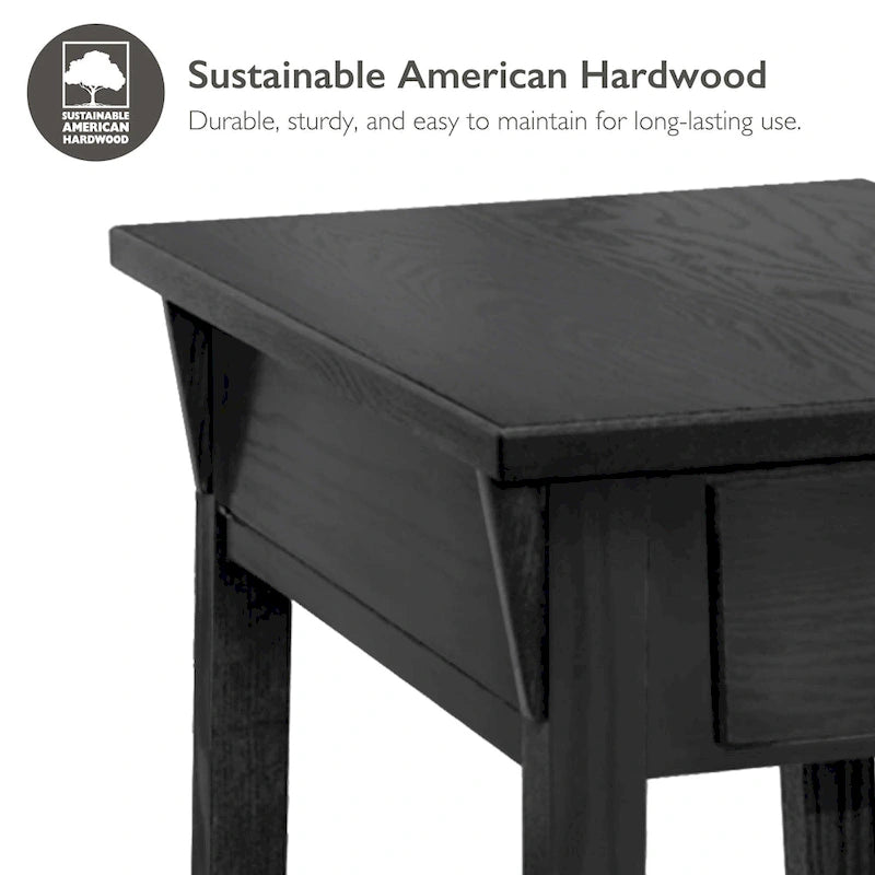 Consola estrecha de madera maciza estilo Misión para recibidor