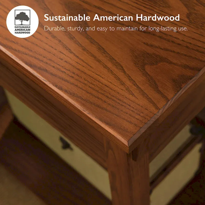 Consola estrecha de madera maciza estilo Misión para recibidor