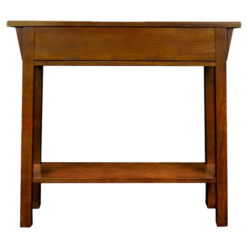 Consola estrecha de madera maciza estilo Misión para recibidor