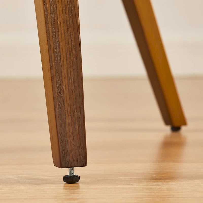 Silla de comedor de madera curvada con piel sintética estilo Mid-Century Modern