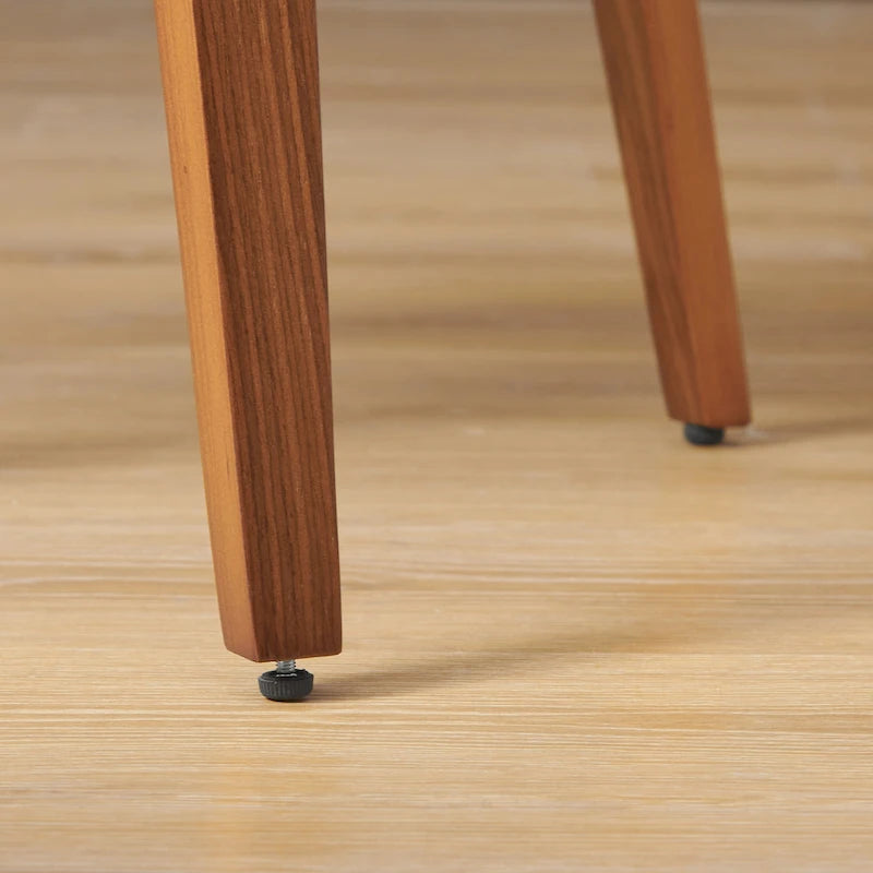 Silla de comedor de madera curvada con piel sintética estilo Mid-Century Modern