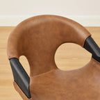Silla de comedor de madera curvada con piel sintética estilo Mid-Century Modern