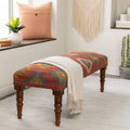 Banco decorativo Southwestern de yute tapizado
