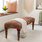 Banco decorativo Southwestern de yute tapizado