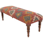 Banco decorativo Southwestern de yute tapizado