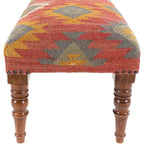 Banco decorativo Southwestern de yute tapizado