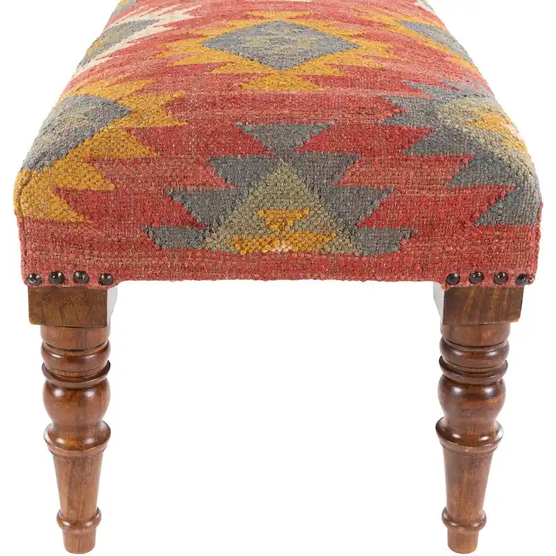 Banco decorativo Southwestern de yute tapizado