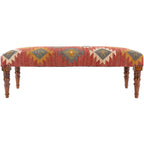 Banco decorativo Southwestern de yute tapizado