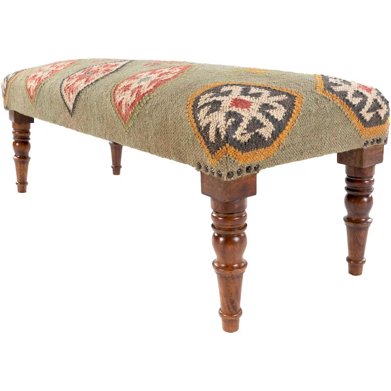 Banco decorativo Southwestern de yute tapizado