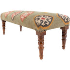Banco decorativo Southwestern de yute tapizado