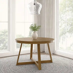 Mesa de comedor redonda de madera maciza clásica Plank and Beam - 47