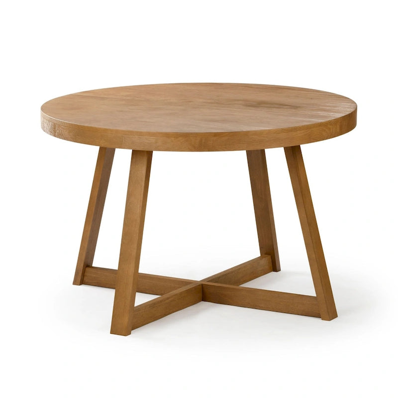 Mesa de comedor redonda de madera maciza clásica Plank and Beam - 47