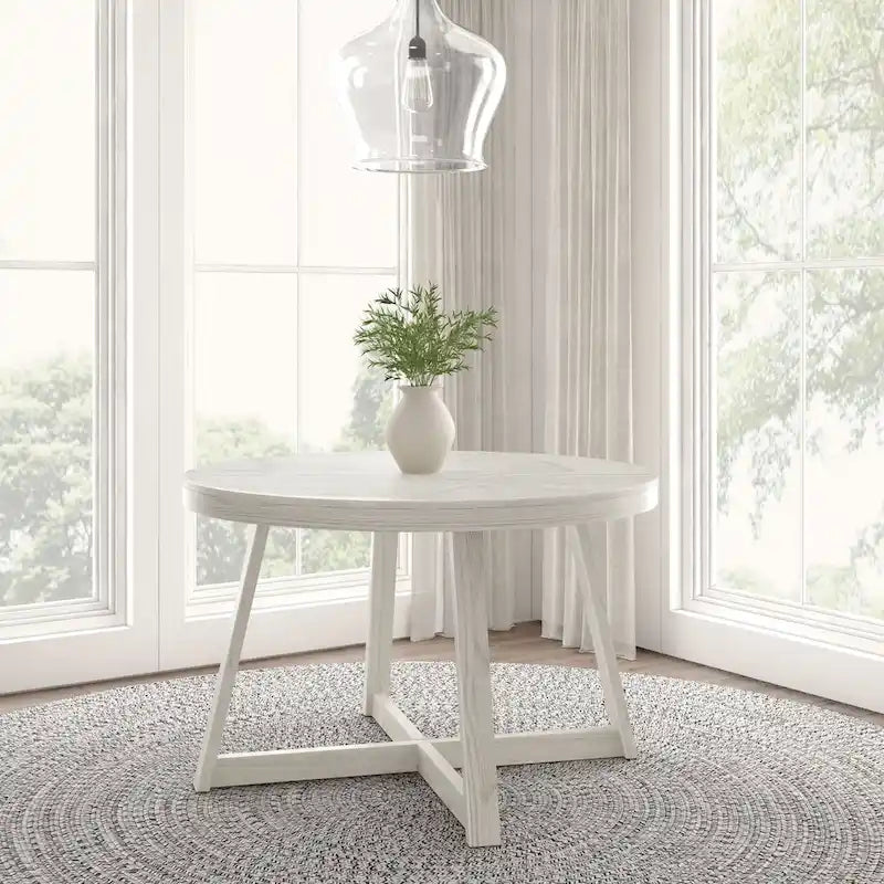 Mesa de comedor redonda de madera maciza clásica Plank and Beam - 47