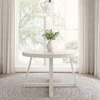 Mesa de comedor redonda de madera maciza clásica Plank and Beam - 47