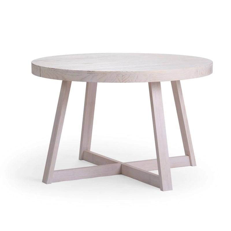 Mesa de comedor redonda de madera maciza clásica Plank and Beam - 47