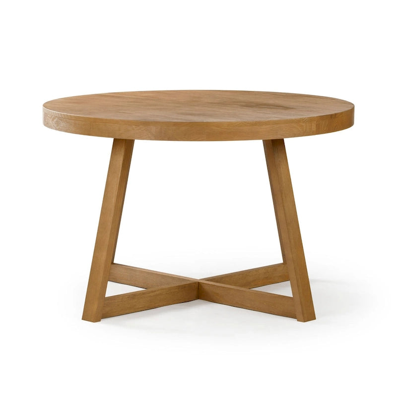 Mesa de comedor redonda de madera maciza clásica Plank and Beam - 47
