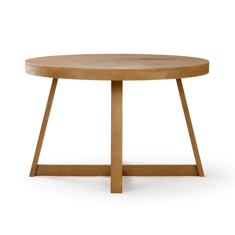 Mesa de comedor redonda de madera maciza clásica Plank and Beam - 47