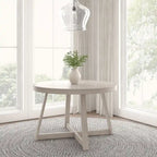 Mesa de comedor redonda de madera maciza clásica Plank and Beam - 47