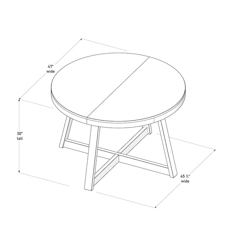 Mesa de comedor redonda de madera maciza clásica Plank and Beam - 47